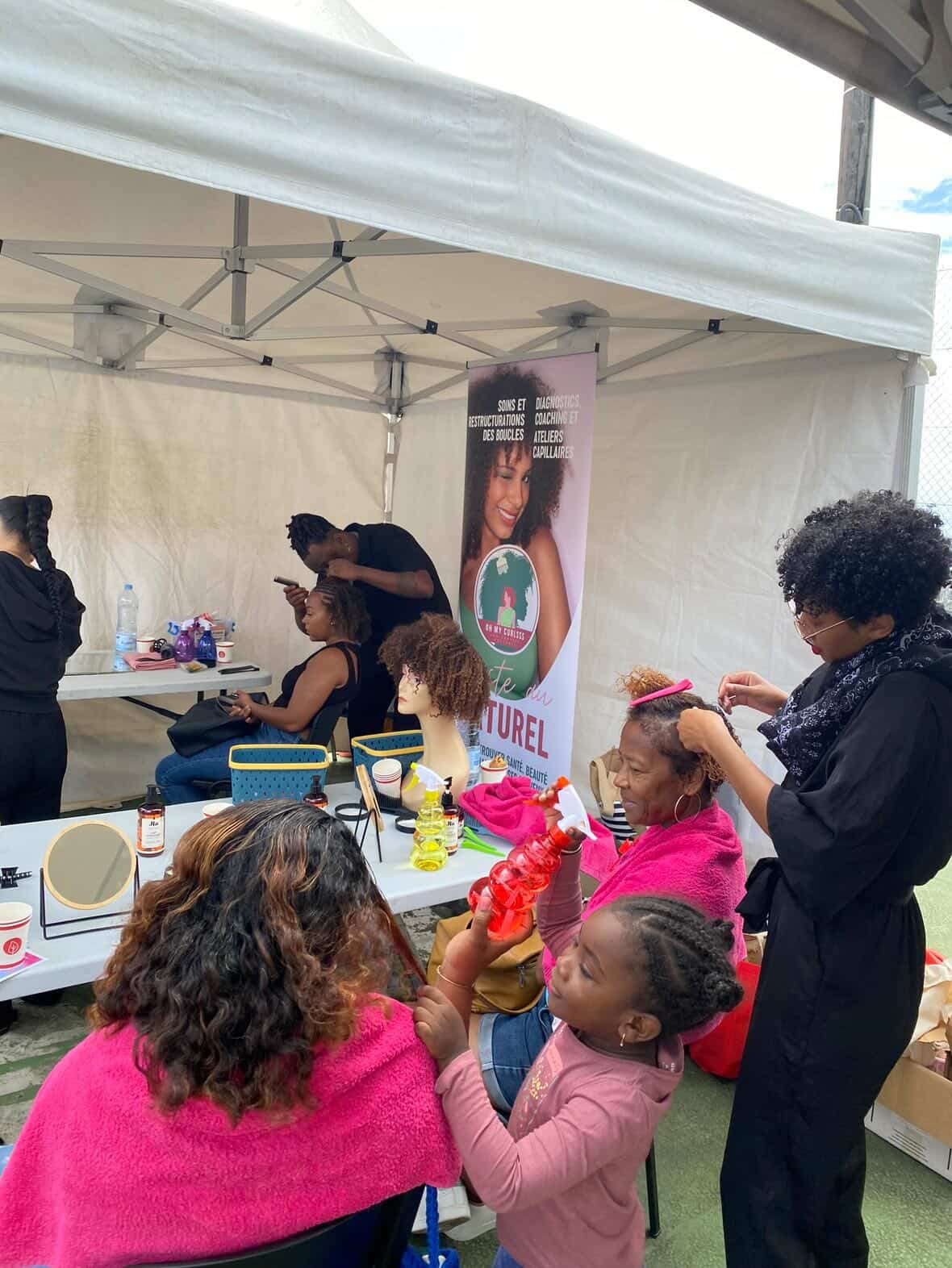 atelier de coiffure en pleine air